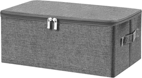 Foldable Fabric Storage Box with Lid and Zipper (large)