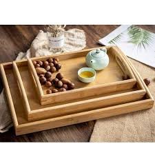 Bamboo-Pattern Serving Trays (Set of 3)