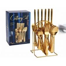Luxury 24-Piece Cutlery Set with Stand