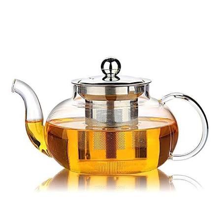 Elegant Glass Teapot with Infuser and Woven Handle