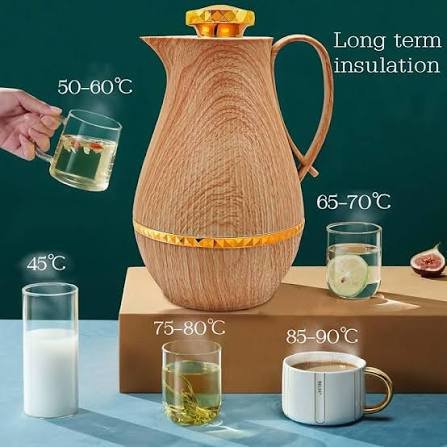 Premium Wooden-Texture Thermal Carafe / Vacuum Flask