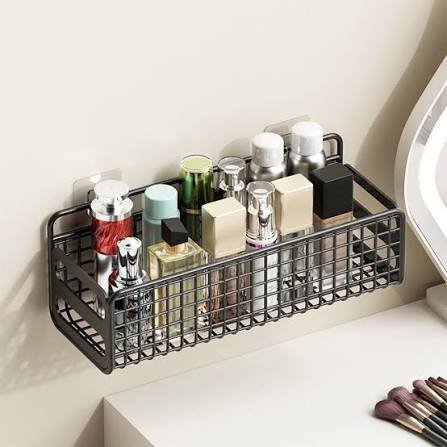 Black Metal Mesh Hanging Storage Basket