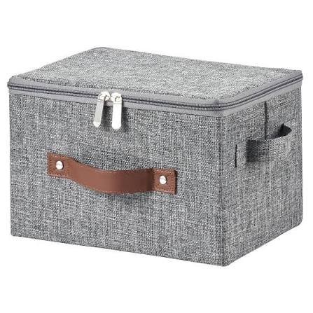 Foldable Fabric Storage Box with Lid and Zipper (large)
